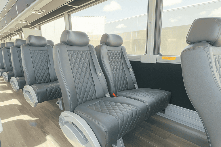 interior of Coach Bus Birmingham charter bus